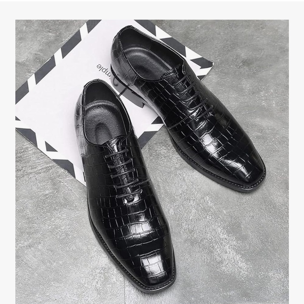 Men's Retro Oxford Dress Shoes Textured Leather Non Slip Business Casual 11 - Picture 3 of 4